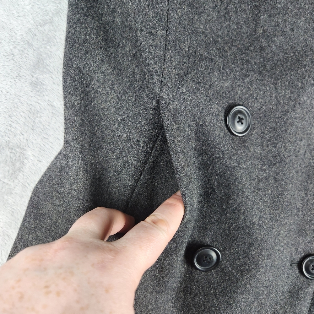 J. Crew Womens Jacket Pea Coat Grey Wool Blend Size M Medium - Picture 7 of 11
